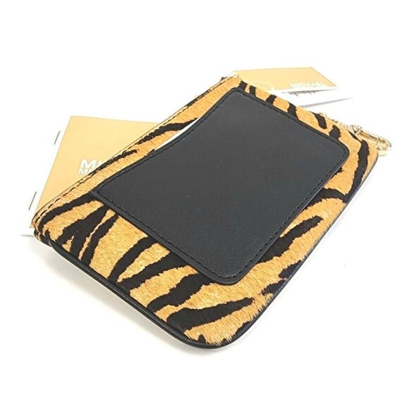 Michael Kors 32F2G7PD1H Animal Print Calf Hair Parker Card Holder Coin Purse - Picture 3 of 4